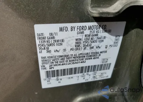 2012 Ford Edge Limited from USA, damaged, VIN 2FMDK4KC2CBA01482
